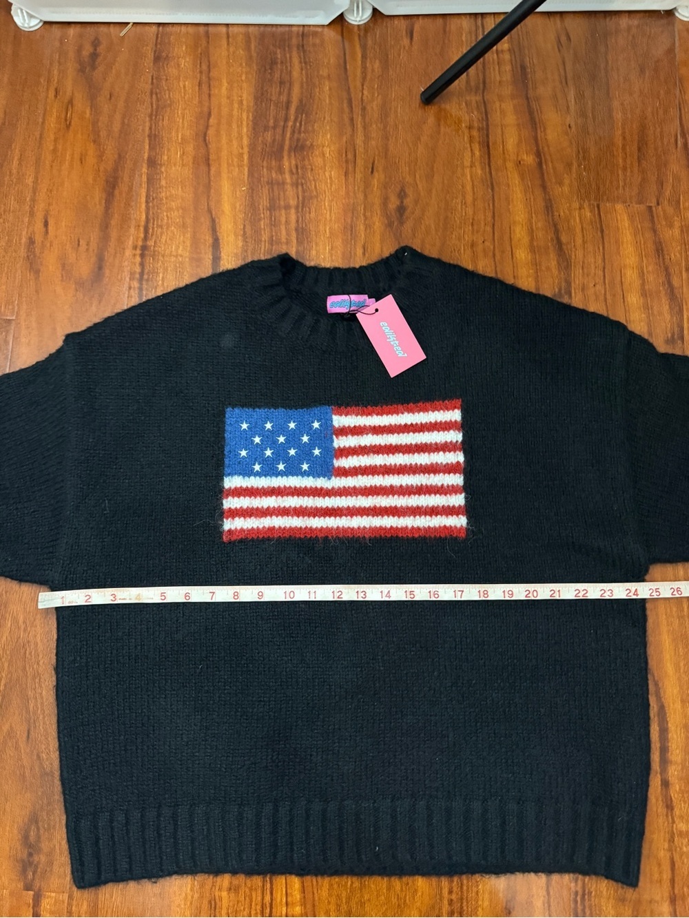 Edikted American Sweater Vintage Style Oversized Size Large Unisex - Picture 8 of 12